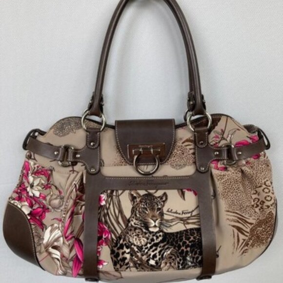 Salvatore Ferragamo Handbags - Salvatore Ferragamo Hand Bag Tote Purse Gancini Multicolor Authentic from JAPAN